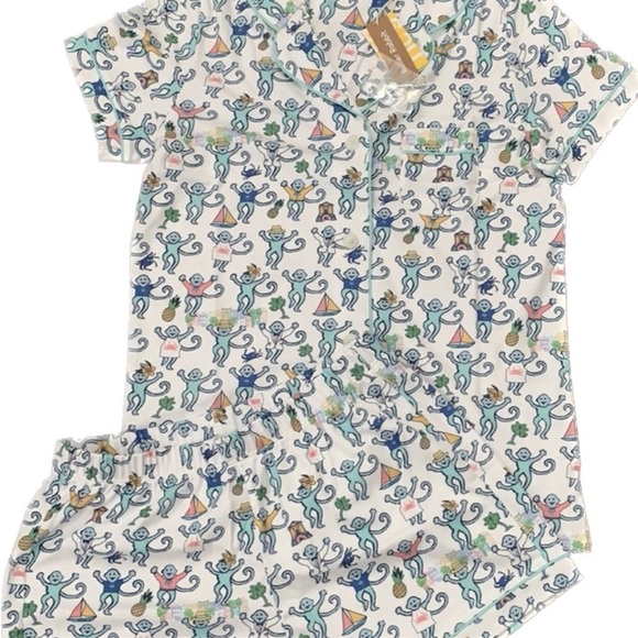 Roller Rabbit Charleston Monkeys Polo PJs XS - Picture 2 of 3